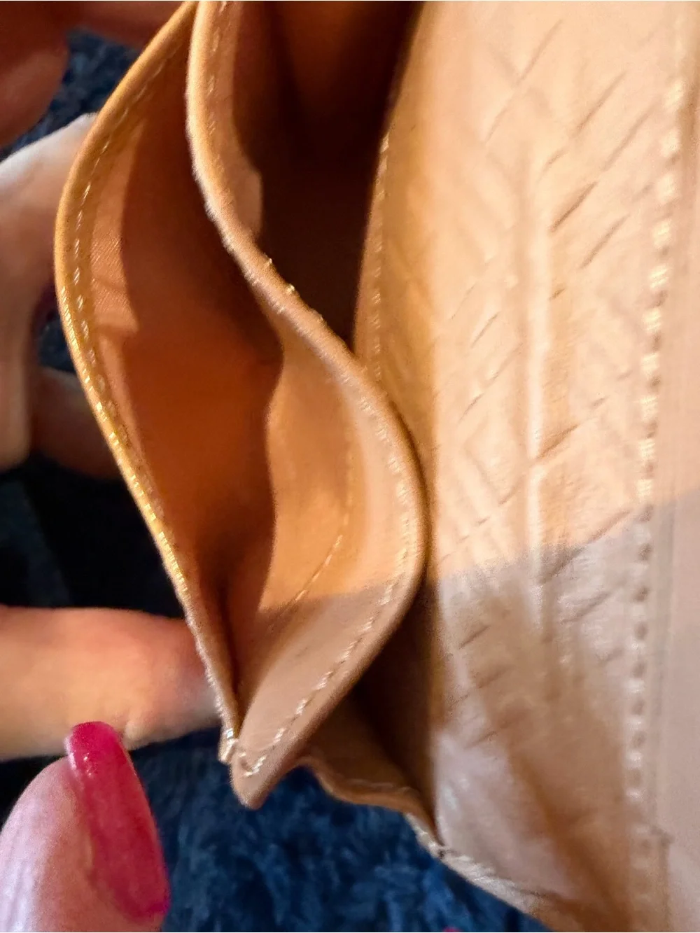 Burberry Peach Leather Card Holder with Gold Logo